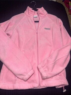 Columbia Pink Full-Zip Kids Fleece Jacket